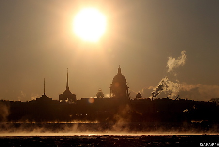 Klirrende Kälte in St. Petersburg