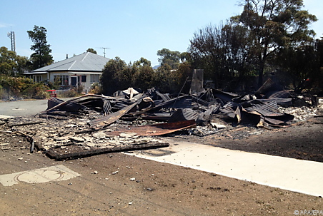 Schäden durch Buschfeuer auf Tasmanien